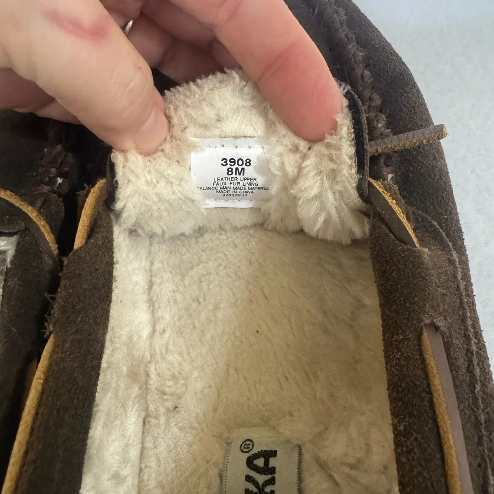 Minnetonka Men's Dark Brown Suede Loafers - Picture 4 of 5